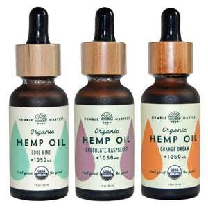 HUMBLE HARVEST Organic True Hemp Oil Extract, 1050mg, Cool Mint - Pure, Certified USDA Organic, Tincture, Vegan, Non-GMO, Quality, Mind/Body Balance, 1 Ounce Bottle