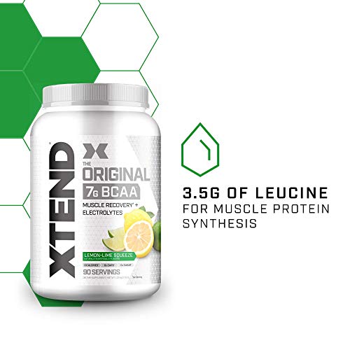 XTEND Original BCAA Powder Lemon Lime Squeeze | Sugar Free Post Workout Muscle Recovery Drink with Amino Acids | 7g BCAAs for Men & Women | 90 Servings