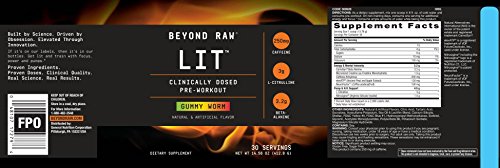 Beyond Raw LIT - Gummy Worm, NET WT 14.56 oz (412.8G)