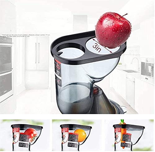 XUERUIGANG Slow Masticating Juicer 83mm(3.15inch) Wide Chute Juice Extractor Cold Press Juicer Machine With Quiet Motor/Reverse Function/Juice Jug for High Nutrient Fruit & Vegetable Juice （Red）