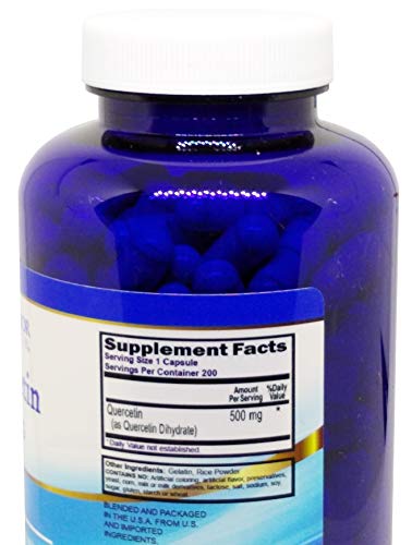 S Superior Health Quercetin 500mg per Capsule, 200 Capsules