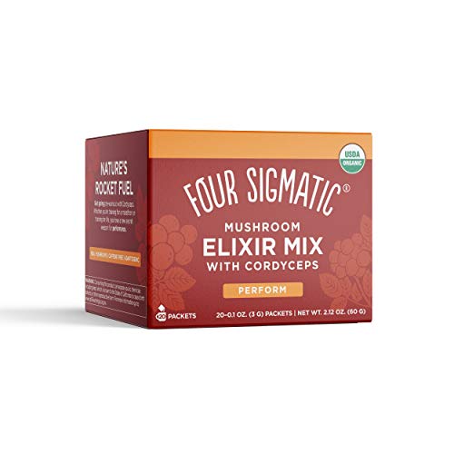 Four Sigmatic Cordyceps Mushroom Elixir, Organic Cordyceps Mushroom Powder with Rose Hips & Schisandra, Support Energy & Athletic Performance, Keto & Portable, Pack of 20