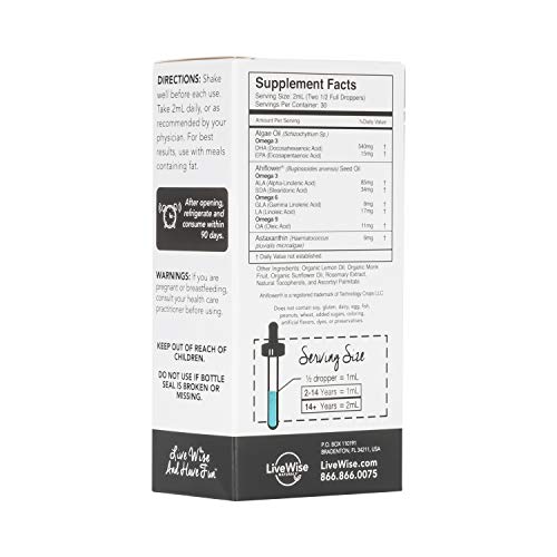 Vegan DHA Omega 3 Fatty Acids for Women and Men – Algae Omega 3 DHA Supplements – Fish-Free EPA DHA Vegan Omega 3 Supplements w/ Ahiflower Oil and Astaxanthin Supports Heart, Brain, and Joint Health