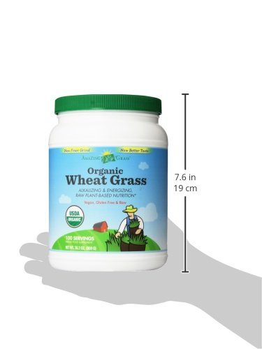 Amazing Grass Wheat Grass Powder: 100% Whole-Leaf Wheat Grass Powder for Energy, Detox & Immunity Support, Chlorophyll Providing Greens, 100 Servings