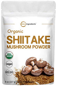 Sustainably US Grown, Organic Shiitake Umami Mushrooms Powder, 8 Ounce, Made from The Finest Dried Shiitake Mushroom, Stronger Umami Flavor Than Fresh Mushrooms, Great for Sauce, Soup and Pasta