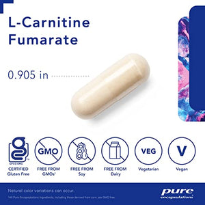 Pure Encapsulations - L-Carnitine Fumarate - Hypoallergenic Supplement Support for Enhanced Muscle and Fat Metabolism - 120 Capsules