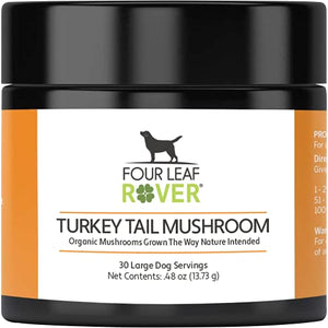 Four Leaf Rover: Turkey Tail Mushroom Extract - Critical Immune Support and Prebiotic for Dogs - Up to 200 Servings, Depending on Dog’s Weight - Rich in Beta-Glucans - Vet Formulated - for All Breeds