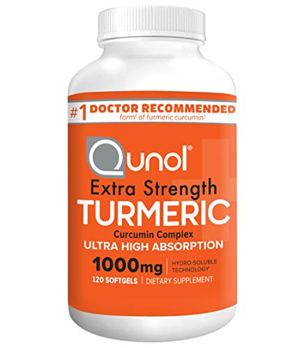 Turmeric Curcumin Softgels, Qunol with Ultra High Absorption 1000mg, Joint Support, Dietary Supplement, Extra Strength, 120 Softgels