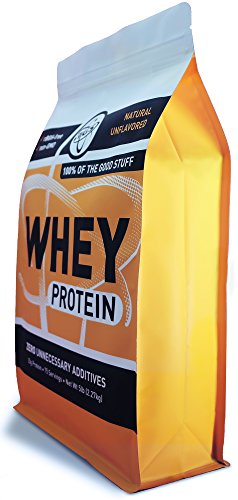 TGS 100% Whey Protein Powder Unflavored, Unsweetened, Keto Friendly - 5lb - All Natural, Low Carb, Low Calorie, No Soy, Made in USA