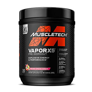 Pre Workout Powder | MuscleTech Vapor X5 | Pre Workout Powder for Men & Women | PreWorkout Energy Powder Drink Mix | Sports Nutrition Pre-Workout | Miami Spring Break (30 Servings)-Package Varies