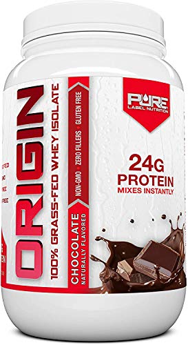 Pure Label Nutrition 100% Grass-Fed Whey Protein Isolate, 2lb Chocolate, No Fat, No Lactose, Micro-Filtered, Cold Processed, GMO Free, rBGH Free, Soy Free, Gluten Free, Zero Carbs and No Sugar Added