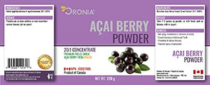 ORONIA Canada Acai Berry Powder – Premium Freeze-Dried from Brazil 120 Gram Natural Antioxidant Superfood Non GMO Gluten Free Anti Aging 20:1 Concentrate