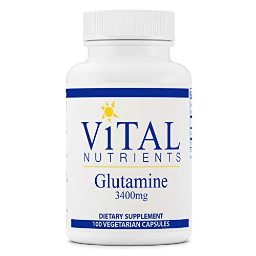 Vital Nutrients - Glutamine - Gastrointestinal and Immune Support - 100 Vegetarian Capsules per Bottle - 3400 mg