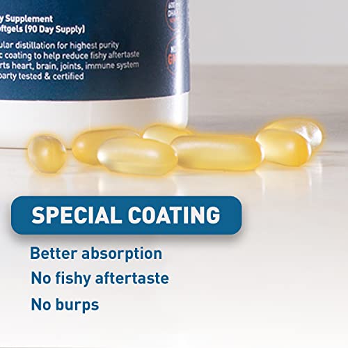 Dr. Tobias Omega-3 Fish Oil, Triple Strength, Supports Brain & Heart Health, 2000 mg per Serving, 180 Soft Gels (2 Daily)