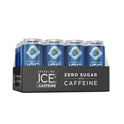 Sparkling ICE +Caffeine Cherry Vanilla Sparkling Water, with Antioxidants and Vitamins, Zero Sugar, 16 fl oz Cans (Pack Of 12) & +Caffeine Blue Raspberry Sparkling Water, 16 fl oz Cans (Pack Of 12)
