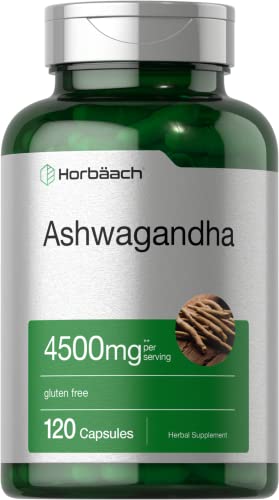 Ashwagandha Capsules | 4500 mg | 120 Count | Maximum Strength | 2 Month Supply | Non-GMO & Gluten Free | by Horbaach