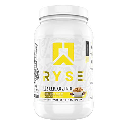 Ryse Loaded Protein Cinnamon Toast | 24-25g Premium Whey Protein | MCT Healthy Fats | 2 pounds | Organic Prebiotic Fiber | Low Carbs and Low Sugar | Easy Mixing & Amazing Taste