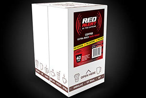 Red Alert Coffee Extra Strong Coffee Pods (Recyclable) Compatible With 2.0 Keurig K Cup Brewers, Caffeine, 40 Count (Pack of 1)