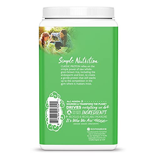 SUNWARRIOR Organic Brown Rice Protein Vanilla, 26.45 Ounce