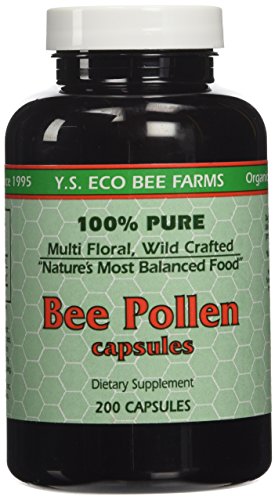 Y.S. ECO Bee Farms 100% Pure Bee Pollen 1,000mg- 200 Capsules