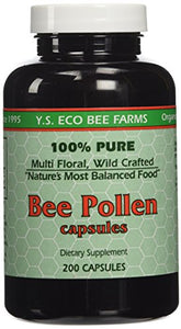 Y.S. ECO Bee Farms 100% Pure Bee Pollen 1,000mg- 200 Capsules