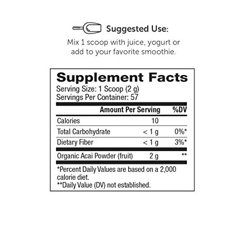 Super Organics Acai Fruit Powder | Brazilian Superfood | Antioxidants – Vegan & Non-GMO, 4 Oz