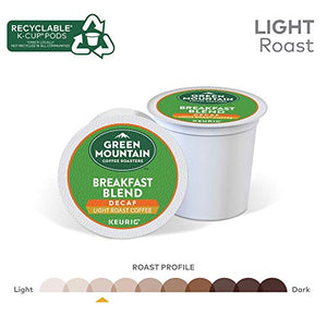 Green Mountain Coffee Roasters Decaf Breakfast Blend , Single-Serve Keurig K-Cup Pods, Light Roast Coffee, 32 Count