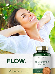 Fenugreek Capsules | 2000mg | 300 Count | Non-GMO & Gluten Free Extract | Fenugreek Seeds | by Carlyle