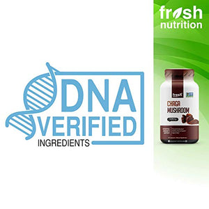 Organic Chaga Mushrooms – Strongest DNA Verified 1650mg Per Serving – High in Fiber – Non GMO, Gluten & Soy Free, Vegan Friendly