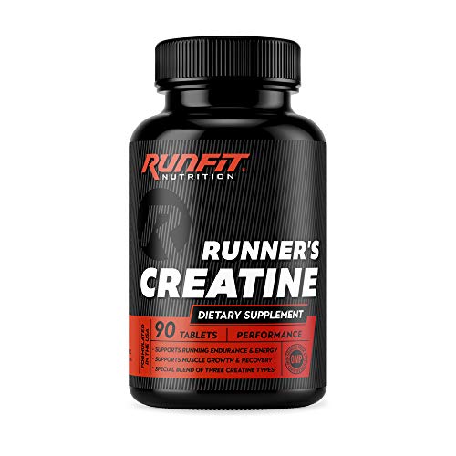 Runner's Creatine - Pills to Boost Endurance and Build Strength - 3-Type Creatine Blend Creatine Monohydrate, Pyruvate & AKG - Safe for All Runners - No Cycle - 90 Tablets