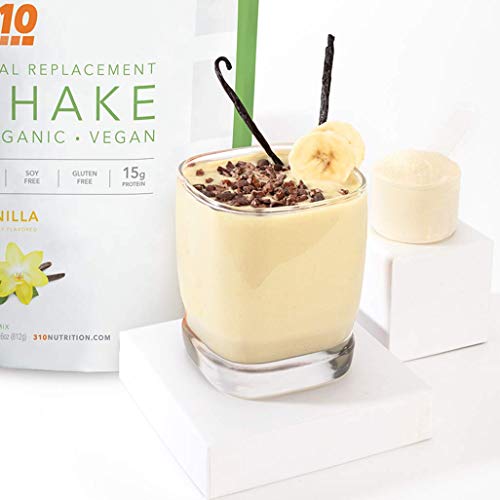 Vegan Organic Plant Protein Powder and Meal Replacement Shake - By 310 Nutrition - Gluten, Dairy and Soy Free - 0g of Sugar | Keto and Paleo Friendly… (Vanilla, 14 Servings)