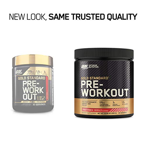 Optimum Nutrition Gold Standard Pre-Workout, Vitamin D for Immune Support, with Creatine, Beta-Alanine, and Caffeine for Energy, Keto Friendly, Fruit Punch, 30 Servings (Packaging May Vary)