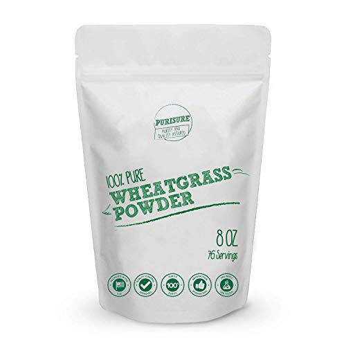Purisure Wheat Grass Powder, Gluten-Free Superfood, Perfect Source of Vegan Protein, Amazing Nutrient-Rich Whole Food Supplement, 227 g (8oz)