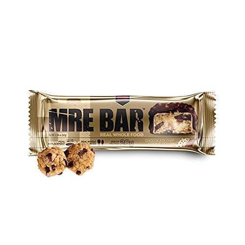 Redcon1 MRE Bar - Meal Replacement Protein Bar (1 Box / 12 Bars), Real Whole Food Sourced Protein, Real Food Taste, 20g Protein (Chocolate Chip Cookie Dough)