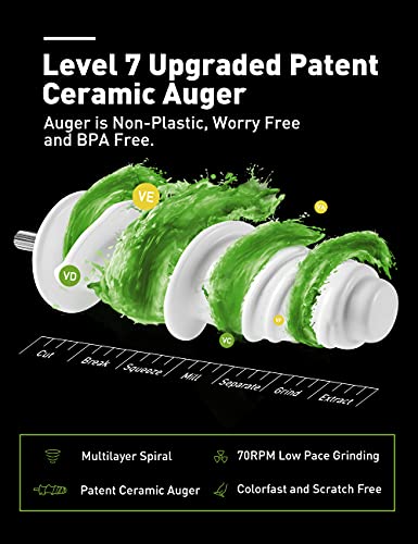 JOYOUNG Juicer Machines with Upgraded Ceramic Auger Masticating Juicer Higher Juice Yield, Slow Juicer 3 inches Large Feed Chute BPA Free Easy to Clean