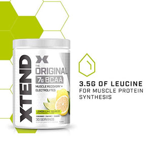 XTEND Original BCAA Powder Lemon Lime Squeeze | Sugar Free Post Workout Muscle Recovery Drink with Amino Acids | 7g BCAAs for Men & Women | 30 Servings