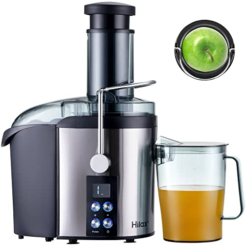 1100W High Speed Centrifugal Juicer Machine Juice Extractor,4 Speed Control & Pulse Function & LCD Screen, 3” Wide 8" High Feed Chute,Easy to Clean,BPA Free,Included Brush