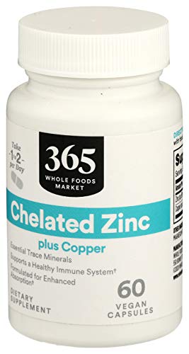 365 by Whole Foods Market, Zinc Chelated, 60 Capsules