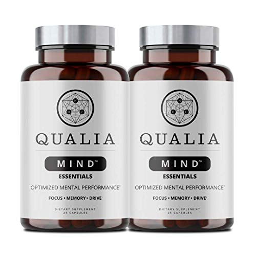 Qualia Mind Essentials Nootropics 25ct - 2 Pack | The Brain Supplement for Focus, Supporting Memory, Mental Clarity, Energy, Reasoning and Concentration with Ginkgo biloba, Bacopa monnieri