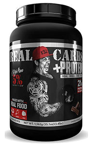 Rich Piana 5% Nutrition Real Carbs + Protein with Real Food Meal Replacement Powder, Complex Carbohydrates, Low Glycemic Recovery, Lean Muscle Mass Gainer, 50.4 oz, 22 Servings (Chocolate)