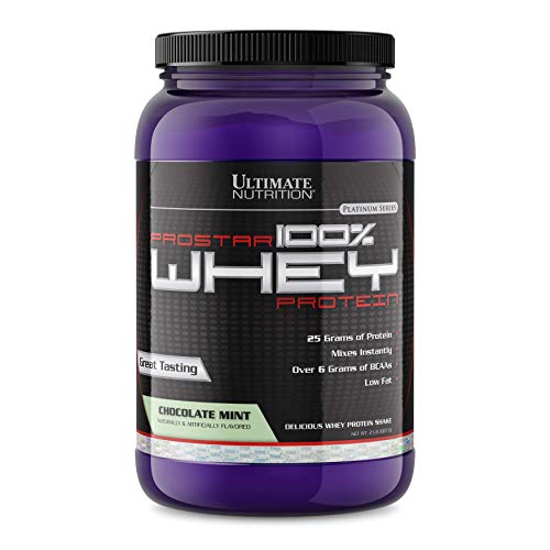 Ultimate Nutrition Prostar Whey Protein Powder Blend of Whey Concentrate Isolate and Peptides – Low Carb, Keto Friendly, 25 Grams of Protein - 30 Servings, Chocolate Mint, 2 Pounds