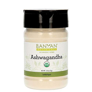 Banyan Botanicals Organic Ashwagandha Powder – Withania somnifera – for Healthy Adrenals & Immune System, Stress Relief, Strength, Mood & More* – Spice Jar – Non-GMO Sustainably Sourced Vegan