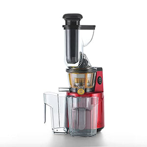 Empava Masticating Slow Juicer 150W Cold Press Juicer Machine Reverse Function High Juice Yield Juicer Extractor with Big Feed Chute Red