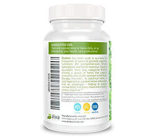 Bacopa Monnieri Brahmi Capsules 1000mg - All Natural Brain Booster Supplement for Focus, Memory, Clarity - Made in USA, Non GMO - High Potency & Purity Bacopa Extract - Jiva Botanicals