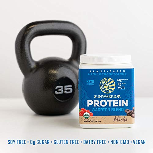 Sunwarrior Warrior Blend - Organic Vegan Plant Protein Powder with BCAAs and Pea Protein - Dairy Free, Gluten Free, Soy Free, Non- GMO, Plant Based Protein Powder, Sugar Free and Keto Friendly