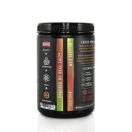 REDMOND Re-Lyte Pre-Workout Drink Mix, Peach Mango, 15.87oz