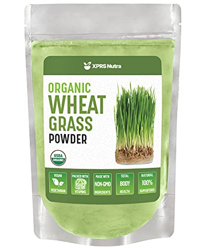 XPRS Nutra Organic Wheatgrass Powder - Whole Leaf Wheat Grass Powder - Made from Wheat Grass Powdered Organic Leaves - Vegan Friendly, Clean Sourced Organic Wheatgrass Powder (8 oz)