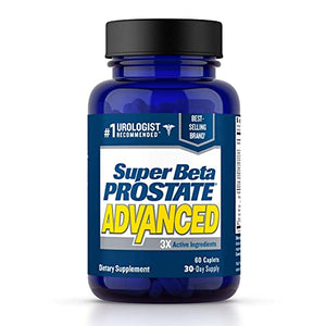 Super Beta Prostate Advanced Prostate Supplement for Men – Reduce Bathroom Trips, Promote Sleep, Support Urinary Health & Bladder Emptying. Beta Sitosterol not Saw Palmetto. (60 Caplets, 1-Bottle)