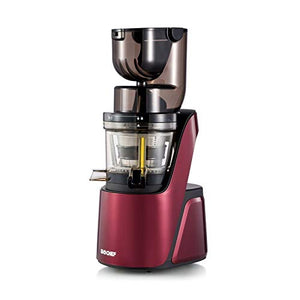 BioChef Quantum Whole Slow Juicer - With powerful 300 W motor, wide chute (3.15 x 3.15 inch) & many accessories in burgundy