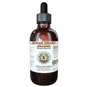 Brahmi Alcohol-Free Liquid Extract, Organic Brahmi Liquid (Bacopa Monnieri) Whole Herb Dried Glycerite Hawaii Pharm Natural Herbal Supplement 4 oz